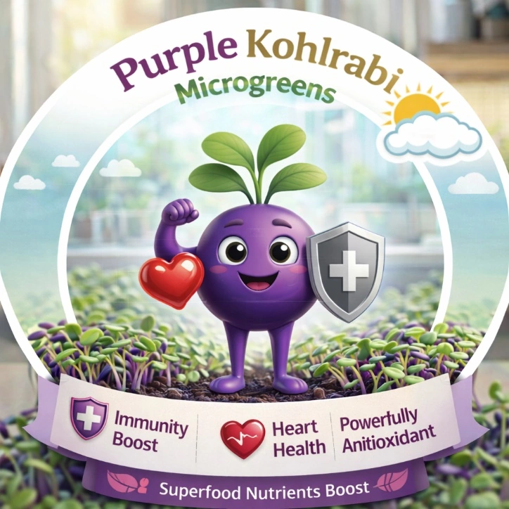Purple Kohlrabi Microgreens: The "Glow & Guard" Powerhouse